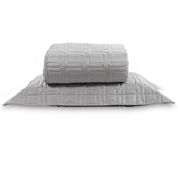 Colcha Solteiro com Almofada 300 Fios Constantine Cinza