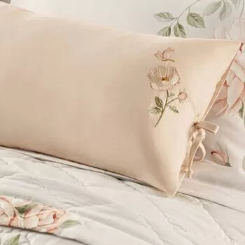 imagem de Almofada Avulsa 300 Fios Bordada Felícia 30x50cm - Karsten