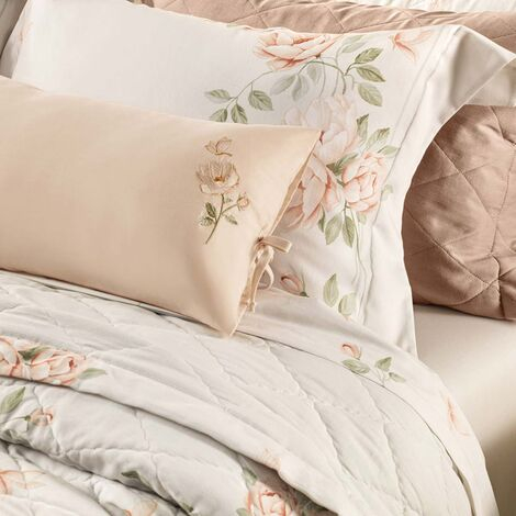 imagem do produto Almofada Avulsa 300 Fios Bordada Fel�cia 30x50cm - Karsten