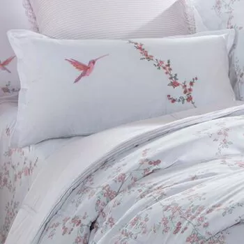 imagem de Almofada Avulsa 300 Fios Bordada Ilha Bela 35x60cm - Naturalle Fashion