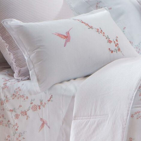 imagem do produto Almofada Avulsa 300 Fios Bordada Ilha Bela 35x60cm - Naturalle Fashion