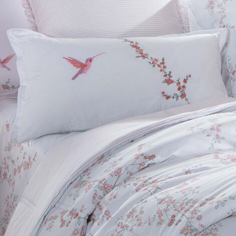 imagem do produto Almofada Avulsa 300 Fios Bordada Ilha Bela 35x60cm - Naturalle Fashion