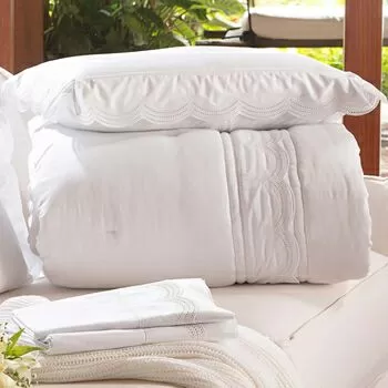imagem de Almofada Avulsa 300 Fios Windsor Bordado 30x45cm - Naturalle Fashion
