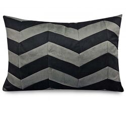 Almofada Avulsa Veludo Geométricos Araucária 40x60cm Basalto/Preto