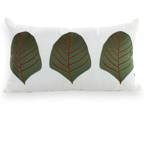 imagem do produto Almofada Baguete Sarja Folhas 960-04 35x52cm - Catran