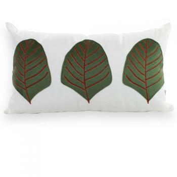 imagem de Almofada Baguete Sarja Folhas 960-04 35x52cm - Catran