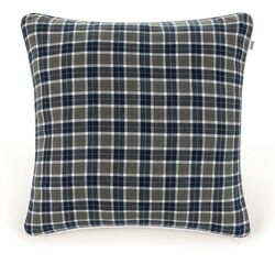 Almofada Decorativa Flanela Tobias 45x45cm Marinho/Cinza