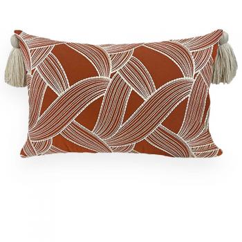 imagem de Almofada Decorativa Linho Bordado com Pesponto Geo 35x58cm - Catran