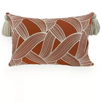 imagem de Almofada Decorativa Linho Bordado com Pesponto Geo 35x58cm - Catran