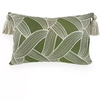 imagem de Almofada Decorativa Linho Bordado com Pesponto Geo 35x58cm - Catran