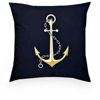 Almofada Decorativa Nautic 1 44x44cm Marinho/Dourado
