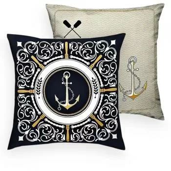 imagem de Almofada Decorativa Nautic 2/3 55x55cm kit 2 peças - Kacyumara