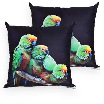 imagem de Almofada Decorativa Periquito 44x44cm kit 2 peças - Kacyumara