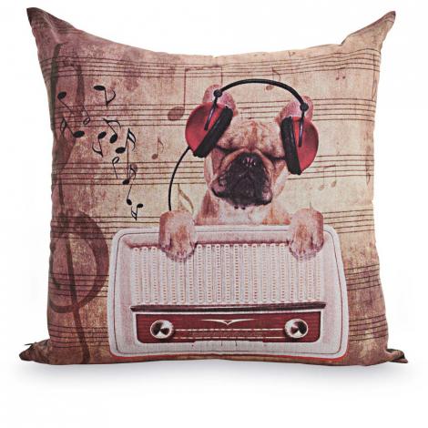 imagem do produto Almofada Decorativa Quadrada 44x44cm Dogs Rádio - Kacyumara