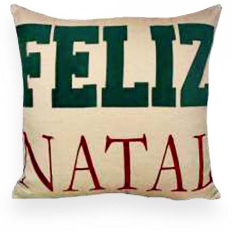 imagem do produto Almofada Decorativa Quadrada 45x45cm Linho Feliz Natal DC 303-47 - Catran