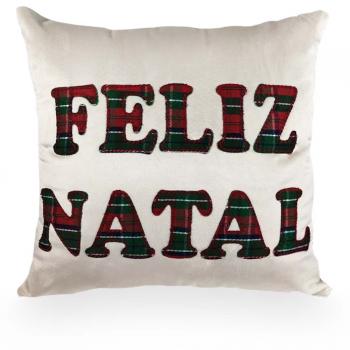 imagem de Almofada Decorativa Quadrada 45x45cm Veludo Feliz Natal MOD25 - Catran