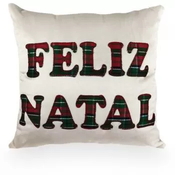 imagem de Almofada Decorativa Quadrada 45x45cm Veludo Feliz Natal MOD25 - Catran