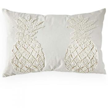 imagem de Almofada Decorativa Sarja Bordado Boucle Abacaxis 35x52cm - Catran