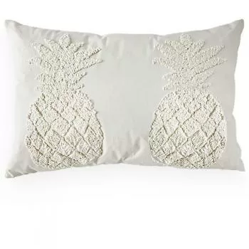 imagem de Almofada Decorativa Sarja Bordado Boucle Abacaxis 35x52cm - Catran
