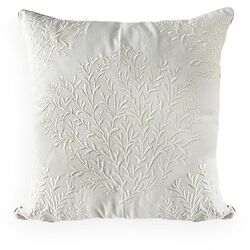 Almofada Decorativa Sarja com Bordado Fino Coral 52x52cm Off White/031-13