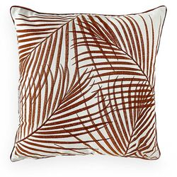 imagem de Almofada Decorativa Sarja com Bordado Fino Folhagem 52x52cm - Catran