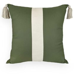 imagem de Almofada Decorativa Sarja com Linho e Pingente 52x52cm - Catran