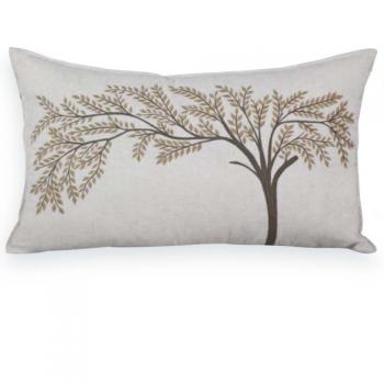 imagem de Almofada Linho Bordado Fino �rvore 270-02 35x52cm - Catran