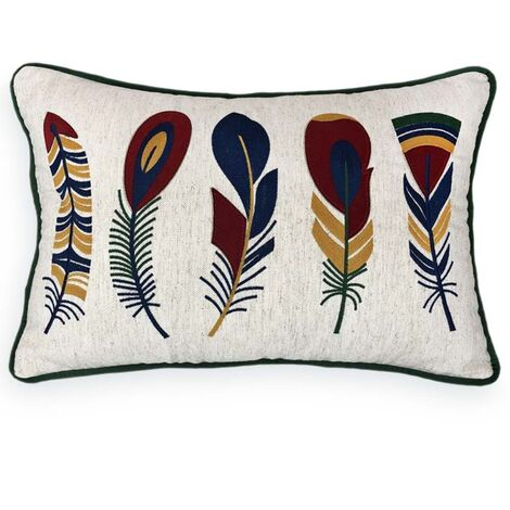imagem do produto Almofada Linho Cru Bordada 147-09 35x52cm - Catran