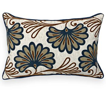 imagem de Almofada Linho Cru Bordado Chenille 35x52cm 126-06 - Catran