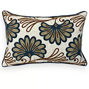 imagem de Almofada Linho Cru Bordado Chenille 35x52cm 126-06 - Catran