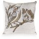 imagem do produto Almofada Linho Cru Bordado Fino P�ssaro 52x52cm 052-07 - Catran