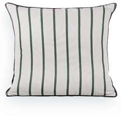 Almofada Linho Cru Listras 52x52cm Verde/424-88