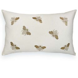 Almofada Sarja Bordado Fino Pesponto 190-24 35x52cm Dourada