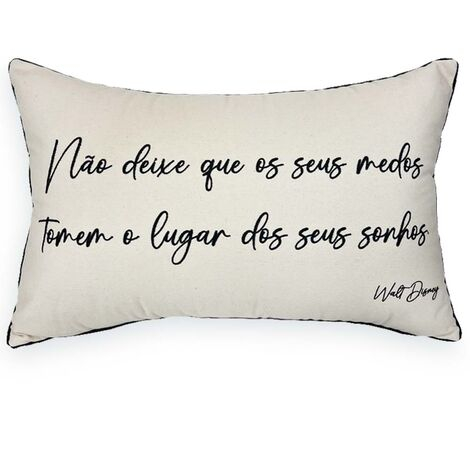 imagem do produto Almofada Sarja Frase com Vivo 190-02 35x52cm - Catran