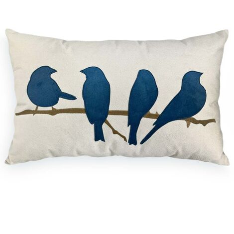 imagem do produto Almofada Veludo Bordada Pssaros 35x52cm - Catran