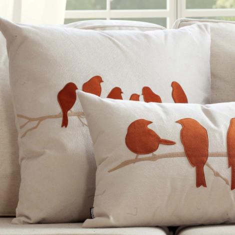 imagem do produto Almofada Veludo Bordada Pssaros 52x52cm - Catran