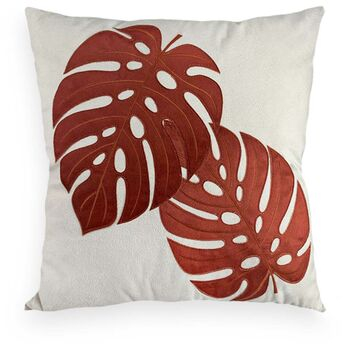 imagem de Almofada Veludo Bordado Aplicado Folhagem 52x52cm 700-59 - Catran
