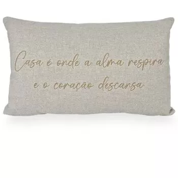 imagem de Almofada Viscose Frase Bordado Fino 32x52cm 980-08 - Catran