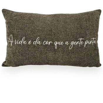imagem de Almofada Viscose Frase Bordado Fino 32x52cm 980-12 - Catran