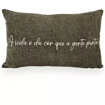 imagem de Almofada Viscose Frase Bordado Fino 32x52cm 980-12 - Catran
