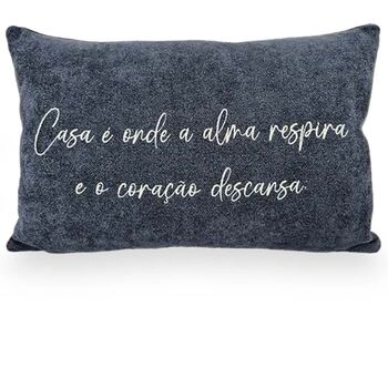 imagem de Almofada Viscose Frase Bordado Fino 32x52cm 980-14 - Catran