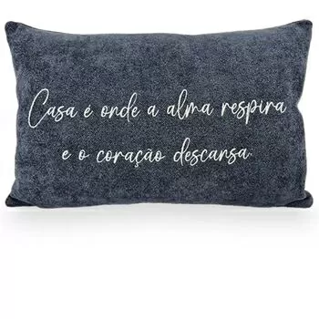imagem de Almofada Viscose Frase Bordado Fino 32x52cm 980-14 - Catran