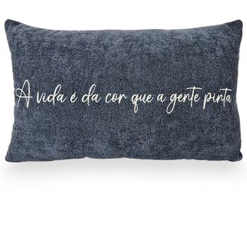 imagem de Almofada Viscose Frase Bordado Fino 32x52cm 980-15 - Catran