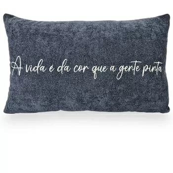 imagem de Almofada Viscose Frase Bordado Fino 32x52cm 980-15 - Catran