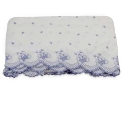Babado/Saia Bicama 250 Fios Baby Bear Branco/Azul