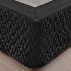 Babado/Saia Solteiro 200 Fios Zig Preto