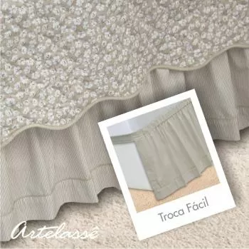 imagem de Babado/Saia Solteiro King Gorgurinho Troca Fácil Liso - Artelassê