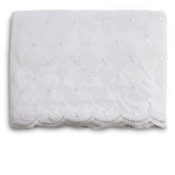 Babado/Saia Solteiro Prega Macho Delicata Branco