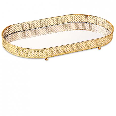 imagem do produto Bandeja Decorativa Oval Metal 12245 Grande - Catran