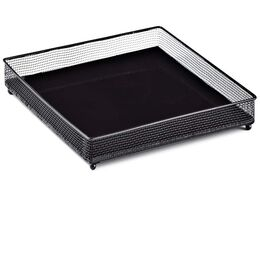 Bandeja Decorativa Quadrada Metal 11985 Grande Preta